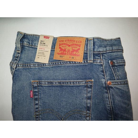 Levi's 511 Men's Sz 32 Blue Denim Slim Straight Jean Shorts - Picture 5 of 7